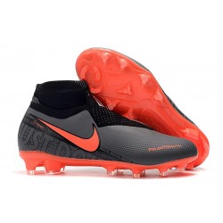 Nike Phantom Vision Elite DF FG Tacos de Futbol - Rojo Negro