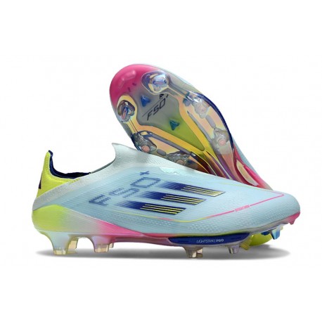adidas F50+ Elite Sin Cordones FG Casi Azul Azul Semilúcido Semi Amarillo Solar
