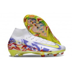 Nike Air Zoom Mercurial Superfly X Elite FG Blanco Amarillo Violeta Rojo