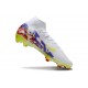 Nike Air Zoom Mercurial Superfly X Elite FG Blanco Amarillo Violeta Rojo