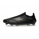 Tacos de Futbol adidas F50 Elite Laceless FG Negro Hierro Met Dorado Met