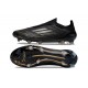 Tacos de Futbol adidas F50 Elite Laceless FG Negro Hierro Met Dorado Met