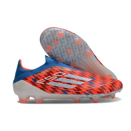 Tacos de Futbol adidas F50 Elite Laceless FG Rojo Blanco Azul