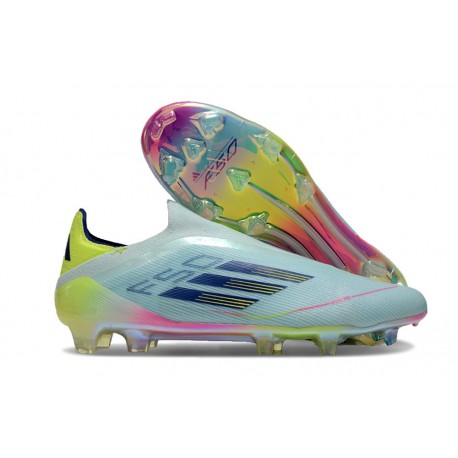 Tacos de Futbol adidas F50 Elite Laceless FG Casi Azul Azul Semilúcido Semi Amarillo Solar