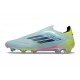 Tacos de Futbol adidas F50 Elite Laceless FG Casi Azul Azul Semilúcido Semi Amarillo Solar