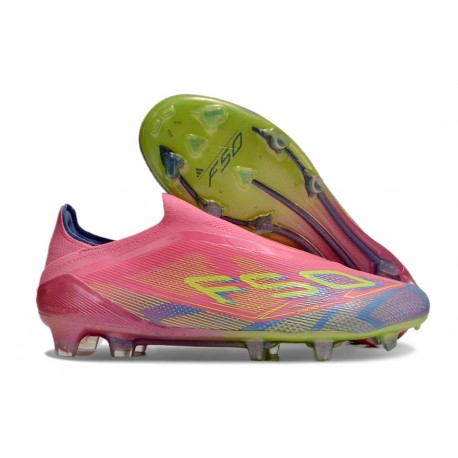 Tacos de Futbol adidas F50 Elite Laceless FG Rosa Amarillo Violeta