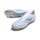 Tacos de Futbol adidas F50 Elite Laceless FG Blanco Azul
