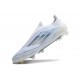 Tacos de Futbol adidas F50 Elite Laceless FG Blanco Azul