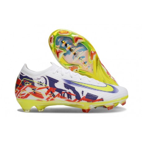 Nike Air Zoom Mercurial Vapor 16 Elite FG Blanco Amarillo Rojo Violeta