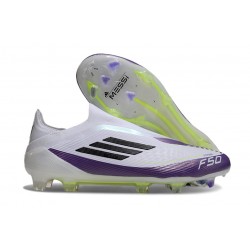 adidas F50 Elite Laceless FG X Messi Ftwr Blanco Negro Morado Unity