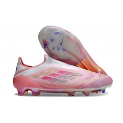 Tacos de Futbol adidas F50 Elite Laceless FG Rosa Blanco