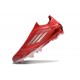 Tacos de Futbol adidas F50 Elite Laceless FG Rojo Plata