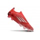 Tacos de Futbol adidas F50 Elite Laceless FG Rojo Plata