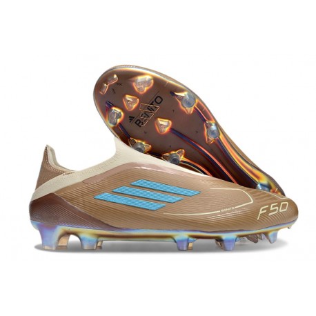 adidas F50 Elite Laceless FG X Bad Bunny Cartón Blanco Crema Cian Vivo