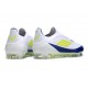 Tacos adidas F50 Elite Laceless FG Blanco Amarillo Solar Azul Lúcido