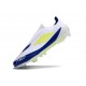 Tacos adidas F50 Elite Laceless FG Blanco Amarillo Solar Azul Lúcido