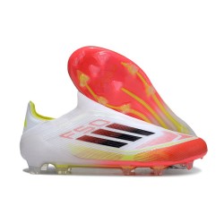 Tacos de Futbol adidas F50 Elite Laceless FG Blanco Negro Amarillo Solar