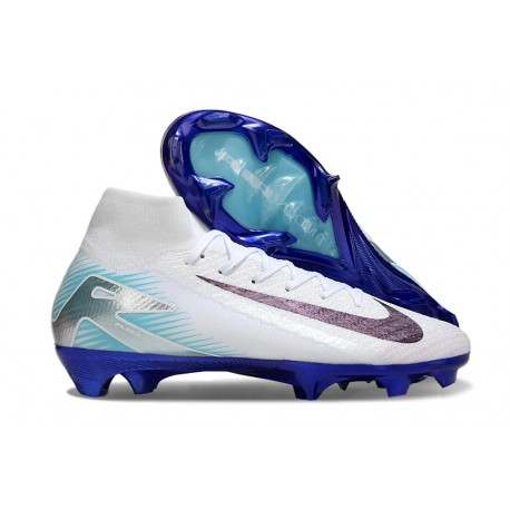 Nike Air Zoom Mercurial Superfly X Elite FG Blanco Azul Negro