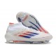 Bota adidas F50 Elite Mid FG Blanco Rojo Solar Azul Lúcido