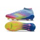Bota adidas F50 Elite Mid FG Azul Fusion Limón Lúcido Rosa Lúcido