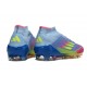 Bota adidas F50 Elite Mid FG Azul Fusion Limón Lúcido Rosa Lúcido