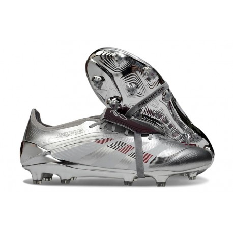 Adidas Predator Elite Foldover Tongue FG Plateada