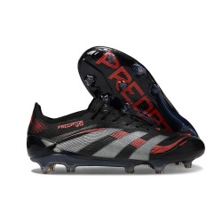 Zapatos de Fútbol Adidas Predator Elite FG Negro Gris Four Rojo Lúcido
