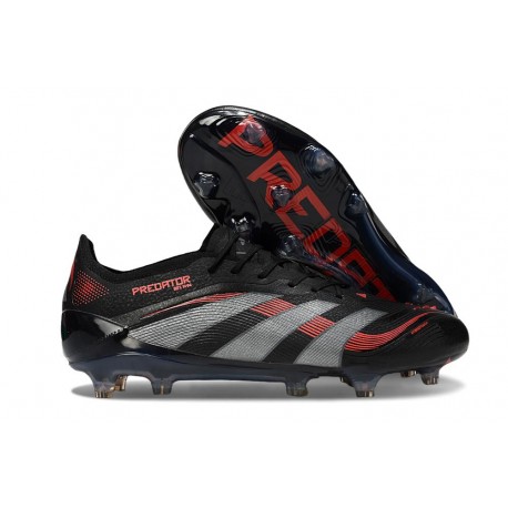 Zapatos de Fútbol Adidas Predator Elite FG Negro Gris Four Rojo Lúcido