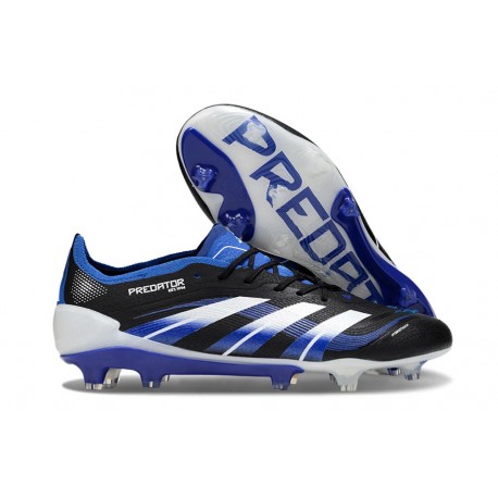 Zapatos de Fútbol Adidas Predator Elite FG Negro Azul Lúcido Blanco