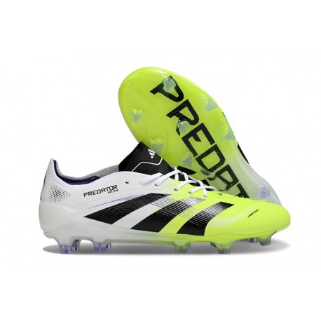 Zapatos de Fútbol Adidas Predator Elite FG Blanco Negro Limón Lúcido