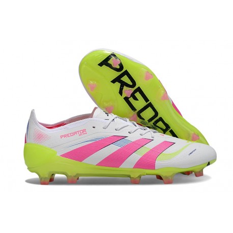 Zapatos de Fútbol Adidas Predator Elite FG Blanco Rosa Lúcido Limón Lúcido
