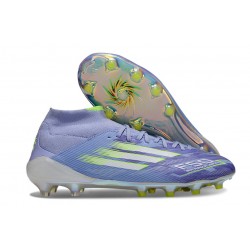 Bota adidas F50 Elite Mid FG Violeta Tone Limón Lúcido Morado Rush