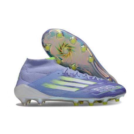 Bota adidas F50 Elite Mid FG Violeta Tone Limón Lúcido Morado Rush