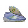 Bota adidas F50 Elite Mid FG Violeta Tone Limón Lúcido Morado Rush