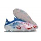 Tacos de Futbol adidas F50 Elite Laceless FG Blanco Rosa Azul