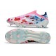 Tacos de Futbol adidas F50 Elite Laceless FG Blanco Rosa Azul