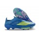adidas F50+ Elite Sin Cordones FG MESSI Azul Royal Amarillo Solar Semi Azul Burst