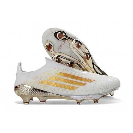 adidas F50+ Elite Sin Cordones FG Blanco Dorada