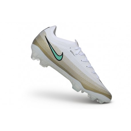 Zapatos de Fútbol Nike Mercurial Vapor 17 Elite FG Blanco Brillo verde Mtlc Dorado