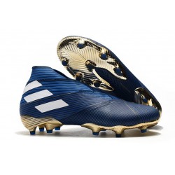 adidas Botas de fútbol Nemeziz 19+ FG Azul Blanco