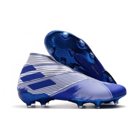 adidas Botas de fútbol Nemeziz 19+ FG Blanco Azul