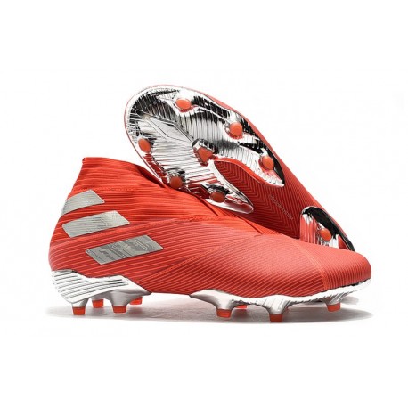 adidas Botas de fútbol Nemeziz 19+ FG Rojo Plata