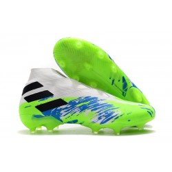 adidas Botas de fútbol Nemeziz 19+ FG Blanco Verde Azul
