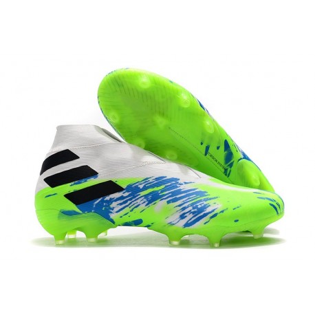 adidas Botas de fútbol Nemeziz 19+ FG Blanco Verde Azul