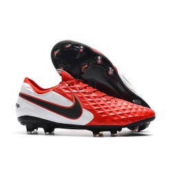 Nike Tiempo Legend 8 Elite FG Botas de Fútbol Rojo Blanco Negro