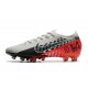 Nike Mercurial Vapor 13 Elite AG-PRO Neymar Cromado Negro Rojo Platino