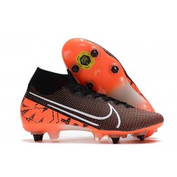 Zapatillas Nike Mercurial Superfly 7 Elite SG-PRO Nike Mercurial Superfly VII Elite SG-Pro Negro Blanco Hyper Crimson