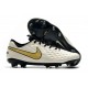 Nike Tiempo Legend 8 Elite FG Botas de Fútbol Blanco Oro