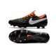 Nike Tiempo Legend 8 Elite FG Botas de Fútbol Negro Naranja Blanco