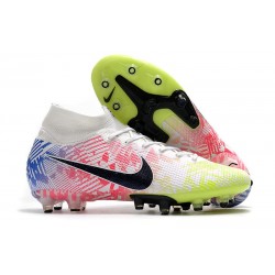 Neymar Nike Mercurial Superfly 7 Elite AG-PRO Blanco Negro Azul Racer Volt